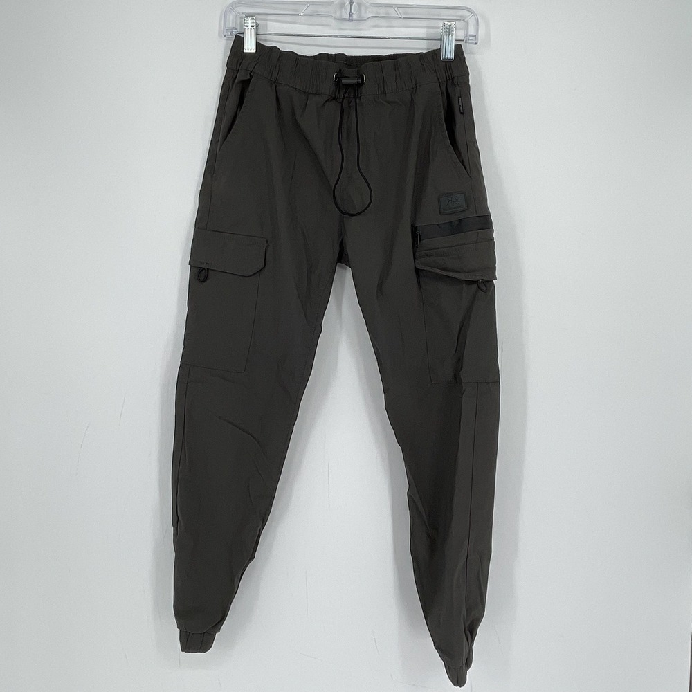 Ring of Fire Women's Gray Stretch Drawstring Pockets Cargo Jogger Pants Size 14